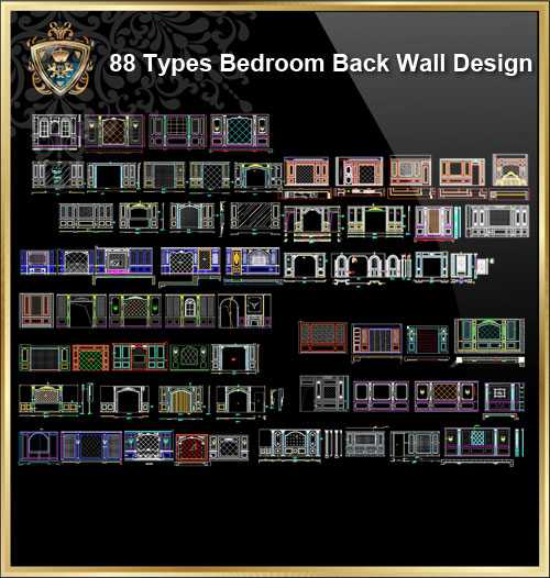 ᩸8 Types of Bedroom Back Wall Design CAD Drawings᪢></p>
			<p style=